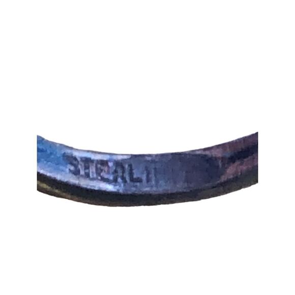 Vintage Estate Sterling Silver Art Deco Cocktail Ring Size 6 Blue Center Opal - Picture 5 of 16